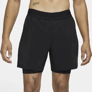 Men's Nike Flex 2 in 1 Yoga Shorts Dri Fit Black Size Large